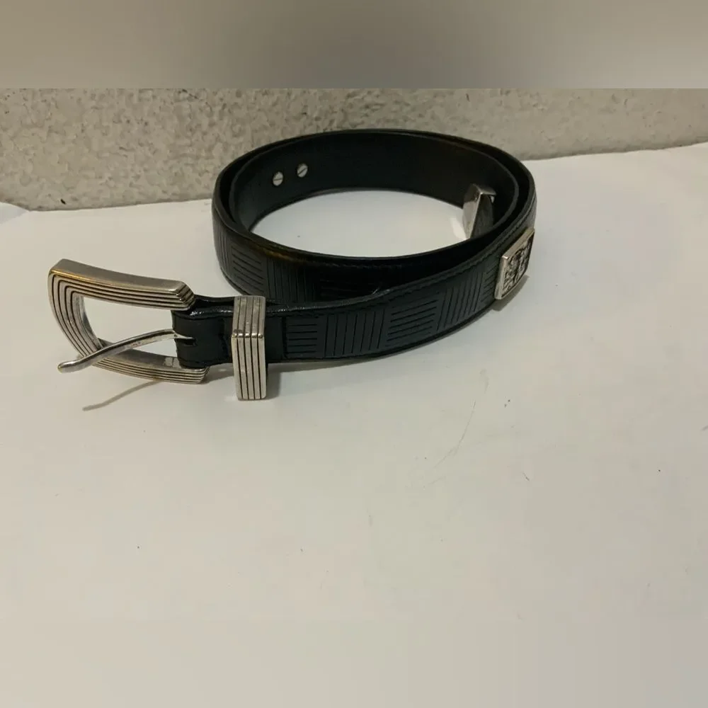 Onyx‎ Brighton Mens 36 Golf Belt  Black Leather Belt Metal Hardware